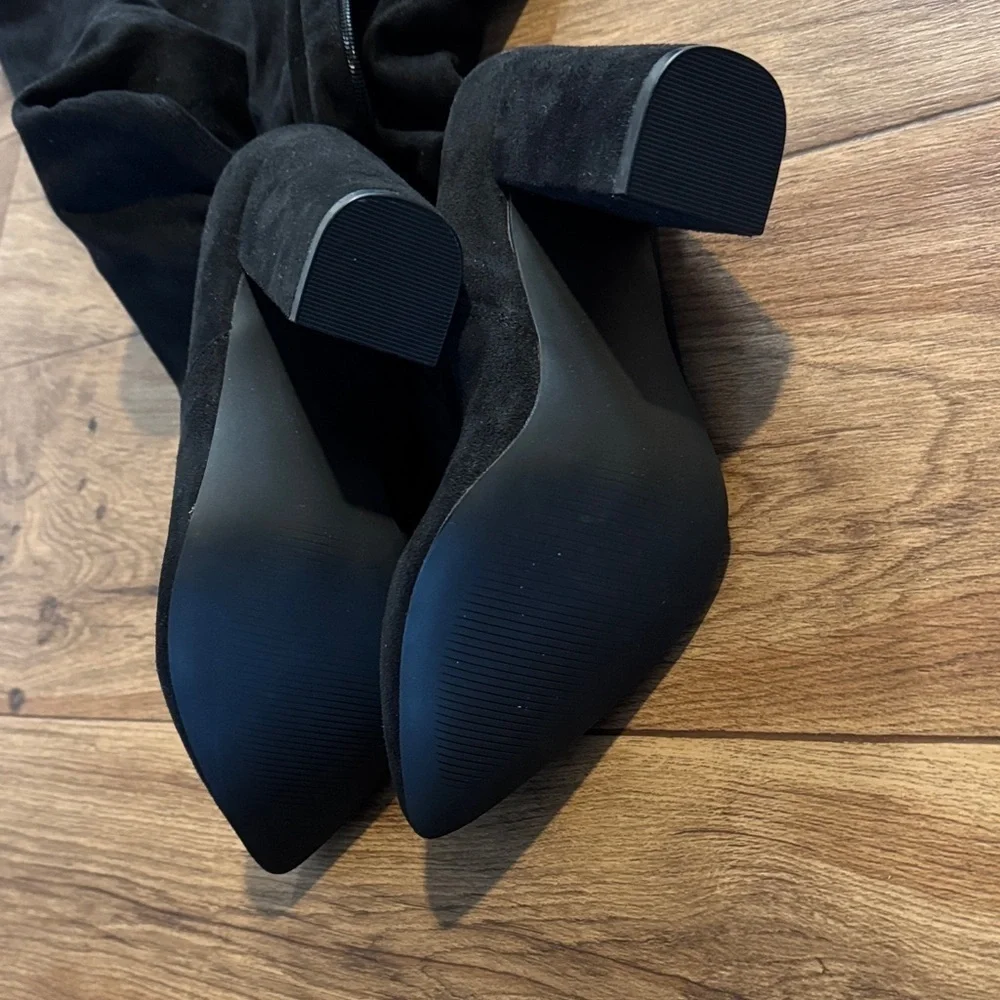 JustFab Black Over the Knee Boots